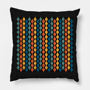 Graphic retro pattern, drops on string Pillow