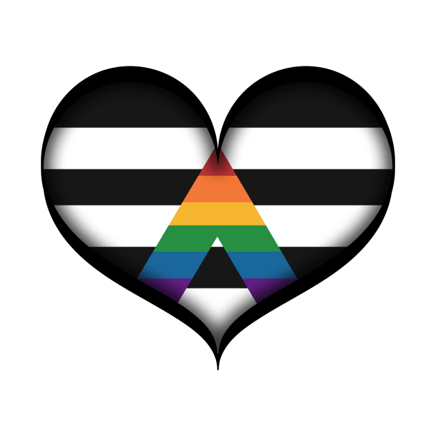 Large Vector Heart in LGBT Ally Pride Flag Colors by LiveLoudGraphics