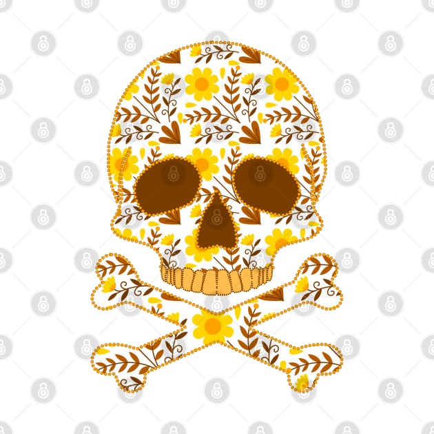 Skull with Flowers by Nuletto