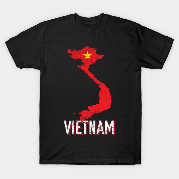 Vietnam Map Vietnamese Flag - Vietnam - T-Shirt | TeePublic