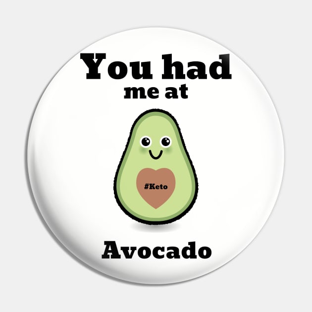 Keto - You Had Me At Avocado Pin by grizzlex