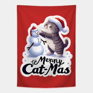 Merry Cat-Mas Tapestry