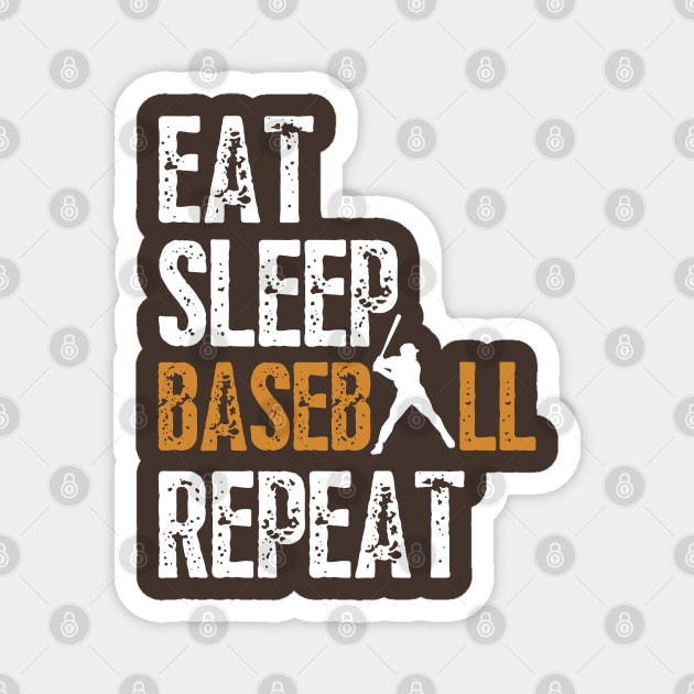 Eat Sleep Baseball Repeat, Funny Baseball Players Kids Boys Magnet by Just Me Store