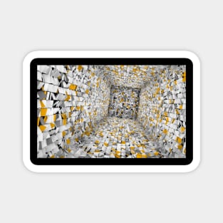 Yellow and white blocks background Magnet