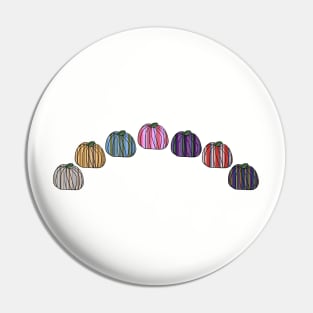 Colored Stripes Pumpkin Arc Pin