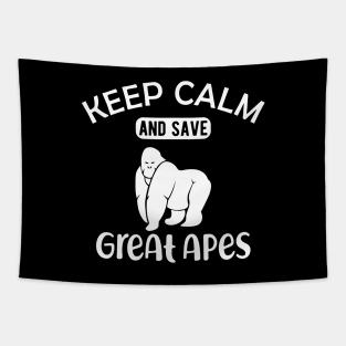 Great Ape - Keep calm and save great apes Tapestry