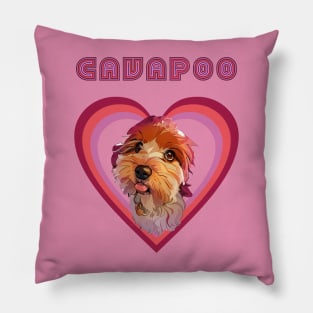Cavapoo love (plum) Pillow