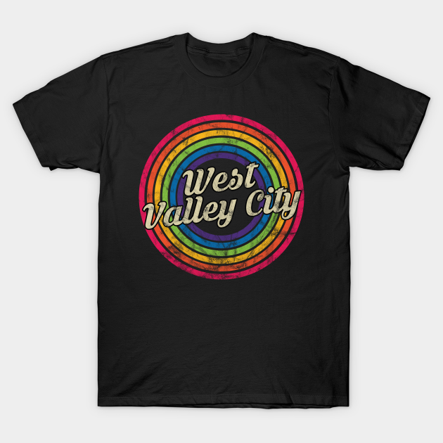 West Valley City - Retro Rainbow Faded-Style - West Valley City - T-Shirt