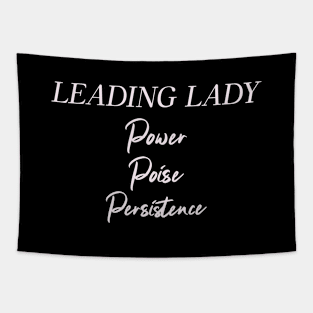 Leading Lady Power Poise Persistence Woman Boss Humor Funny Tapestry