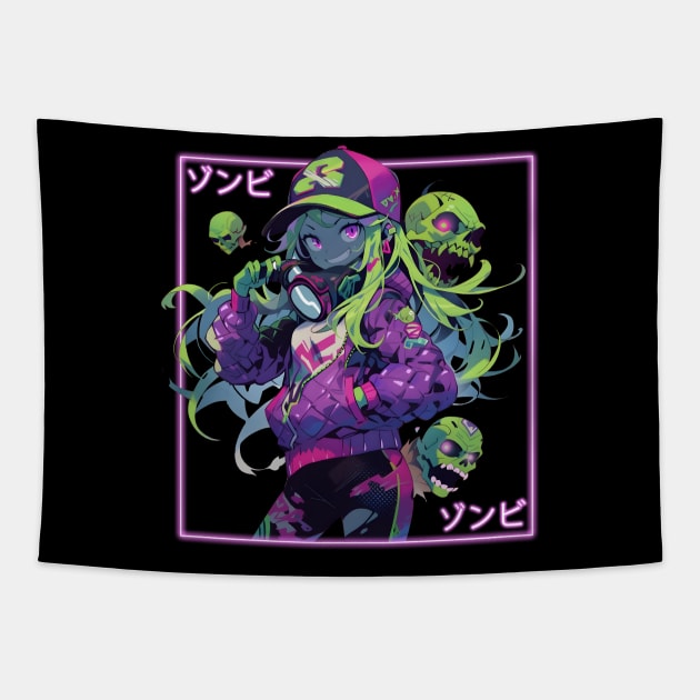 Zombie Girl Tapestry by The Digital Den