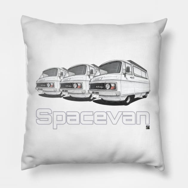 Geo3Doodles Spacevan Doodle Pillow by Geo3doodles