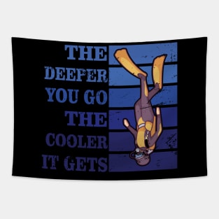 Funny Scuba Diving Under Water Dive Diver Ocean Tapestry