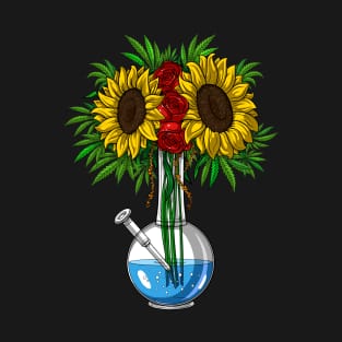 Weed Sunflowers Bong T-Shirt