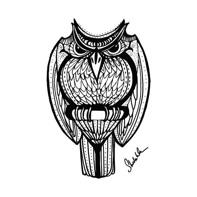 Badass owl (black version) by BigBridgeStudios