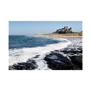 Waves coming ashore near Bamburgh Castle, Northumberland, UK T-Shirt