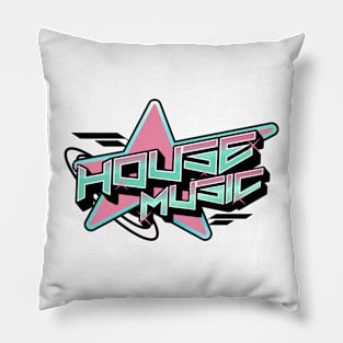 HOUSE MUSIC  - Y2K Star (white/pink/blue) Pillow