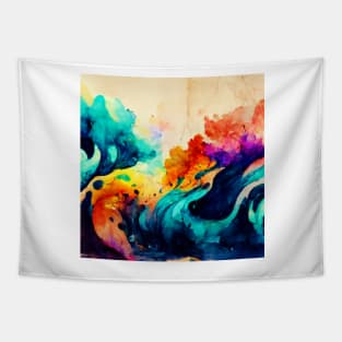 Water Color Waves Tapestry