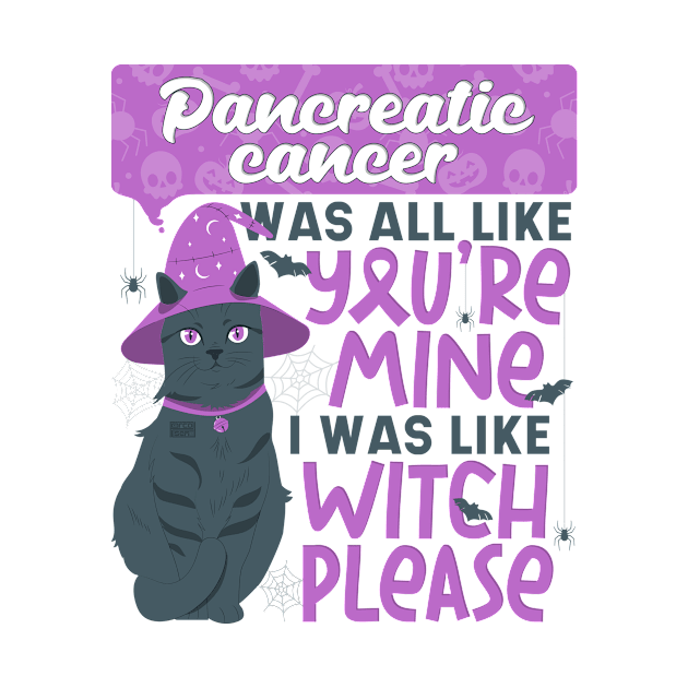 Funny Pancreatic Cancer Mine Witch Please Halloween Dark Cat by porcodiseno