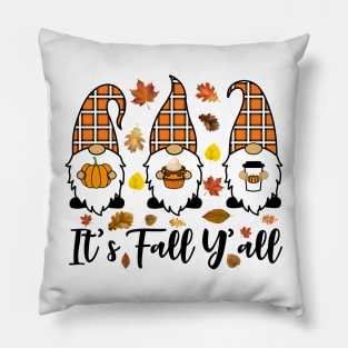 It's Fall Y'all Cute Gnomes Pumpkin Spice Season Pillow