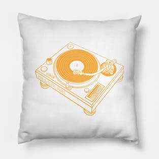 Turntable (Yellow Orange Lines) Analog / Music Pillow