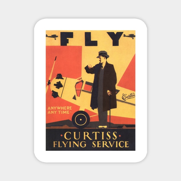 FLY CURTISS FLYING SERVICE Art Deco Advertisement Vintage Airline Magnet by vintageposters