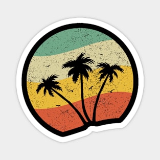 Palm Trees Summer Retro Vintage Sunshine Summer Vacation Beach Magnet