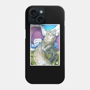 Dragon Cat -White Outlined Version Phone Case