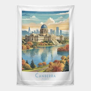 Vintage Retro Poster Autumn in Canberra - Australia's Capital Tapestry