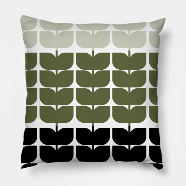 Abstract Geometric Repeat Leaf Pattern Pillow by So Young So Good