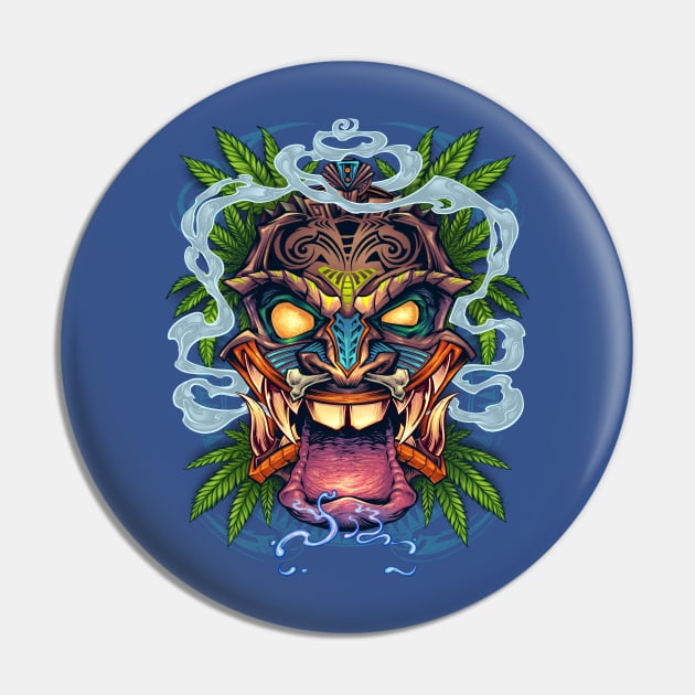 Tiki Head Pin by FlylandDesigns