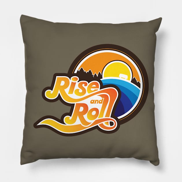 rise and roll sunrise drive Pillow by LeapDaze