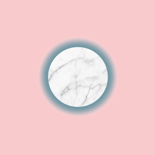 White Marble Circle Blush Millenial Pink Blue Gradient by fivemmPaper