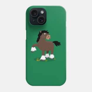 Cute Clydesdale draught horse cartoon illustration Phone Case