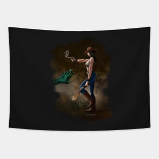 Gunslinger with machete Tapestry