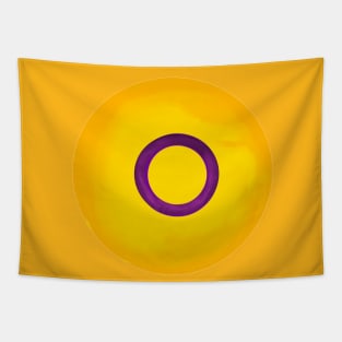 Intersex  pride flag colours circular sphere Tapestry