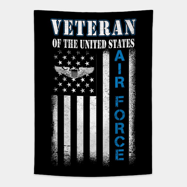 US Air Force Veteran Military T-Shirt Air Force Vintage Basic Tapestry by Otis Patrick