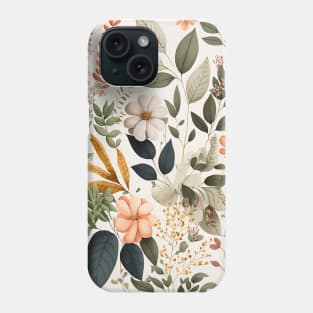 Cute Colorful Garden Botanical Watercolor Floral Pattern Phone Case