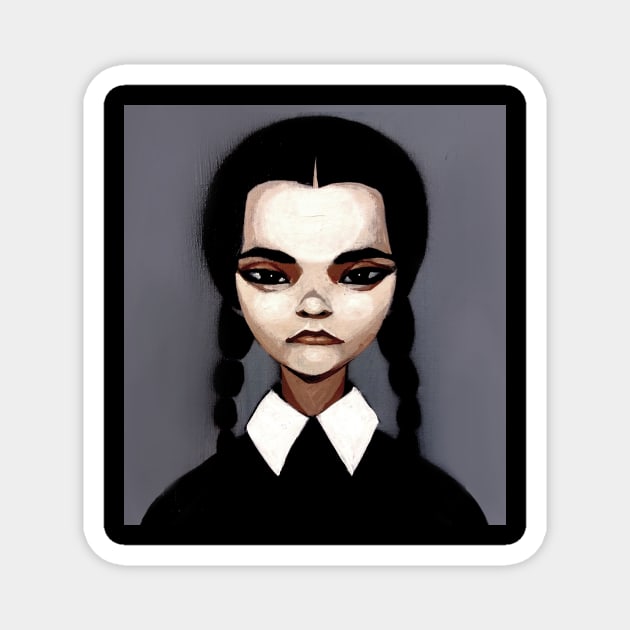 Wednesday Addams Magnet by Mikekimart