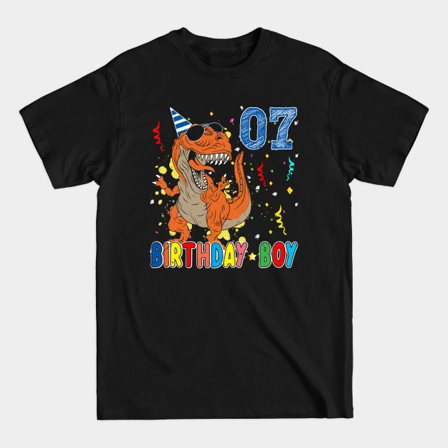 Discover Birthday Boy 7 Years Old Funny Dinosaurs - Birthday Boy 7 - T-Shirt