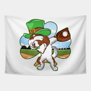 Dabbing Leprechaun Irish Setter Baseball St Patricks Tapestry