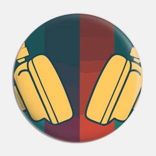 Retro Music DJ Headphones Pin