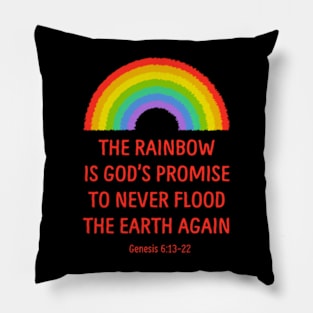 Rainbow God's Promise Genesis 6:13-22 Pillow