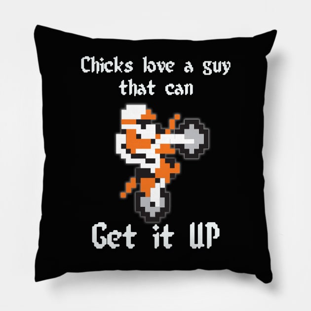 Get it up Excite Bike Orange Pillow by Destro