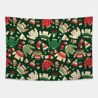 Ugly Christmas Fashion red green white Tapestry