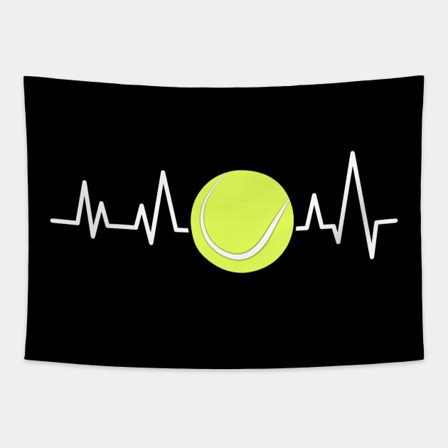 Heartbeat Pulse - Tennis Tapestry by DesignWood-Sport