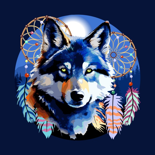 Wolf Native Animal Spirit by BluedarkArt