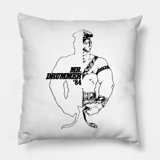 Mr Drummer Vintage Leather Retro LGBT Gay Pillow