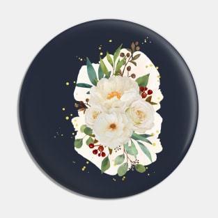 Roses Peony Flower Pin