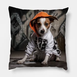 Adorable puppy doing Graffitti Pillow