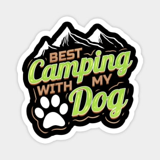 Logo For Dog Lovers With Paw On Camping Magnet